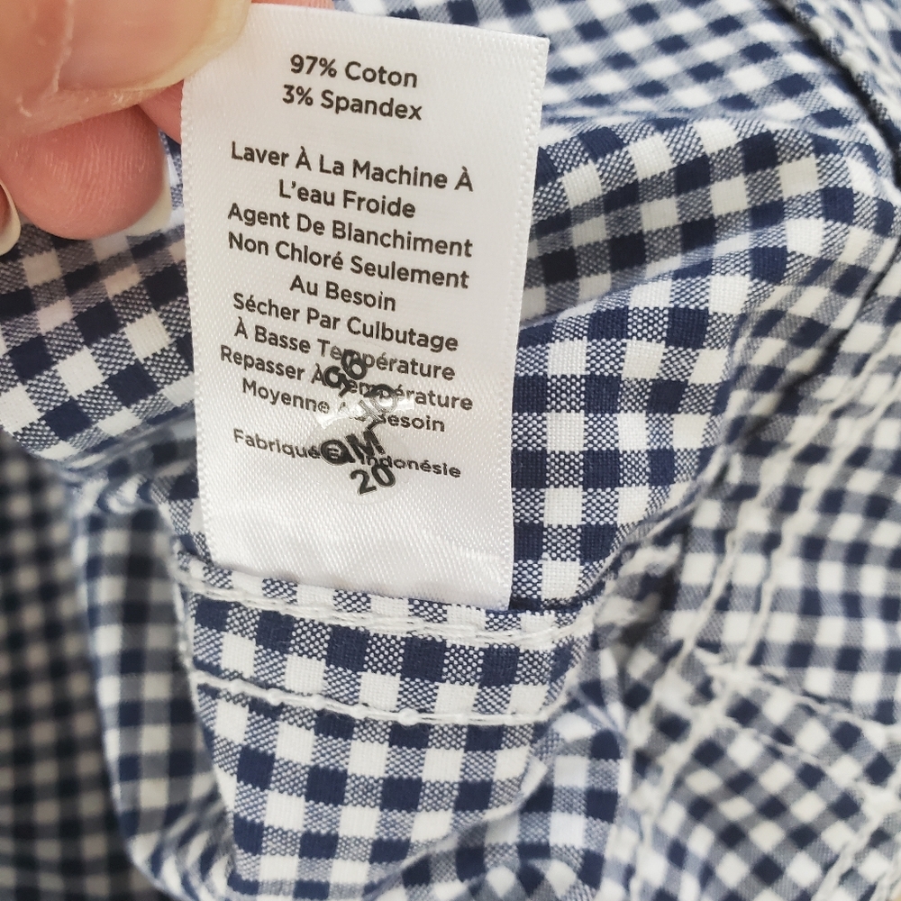 Medium Petite Talbots Jacket Button Down Gingham … - image 8